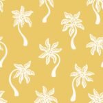 Pre-Order Whimsical Scattered Boho Palm Trees Silhouettes in Mustard Yellow