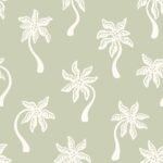 Pre-Order Whimsical Scattered Boho Palm Trees Silhouettes in Sage Green