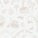 Pre-Order Storybook Bunny Cottage Toile White And Light Brown