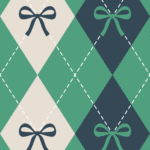 Pre-Order Coquette Argyle Diamonds with Ribbons Bows in Green