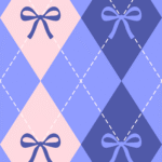 Pre-Order Coquette Argyle Diamonds with Ribbons Bows in Periwinkle