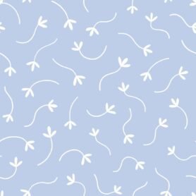 Pre-Order Coastal Calming Ditsy Leaves Minimal Plants Nursery Light Blue