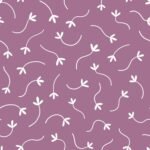Pre-Order Coastal Calming Ditsy Leaves Minimal Plants Nursery Purple