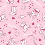 Pre-Order Retro Valentine Cowgirl Valentine Theme Pink Horse Love Howdy