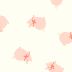 Pre-Order Playful Simple Farm Pigs Coquette Bows Ivory Peach Beige Orange Tan