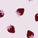 Pre-Order Minimalist Tossed Sweet Strawberries Summer Fruit Purple Lilac Pink