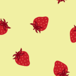 Pre-Order Minimalist Tossed Sweet Strawberries Summer Fruit Dark Red Yellow