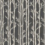 Pre-Order Botanical Vertical Woodland Trees Slender Trunks Subtle Look Ivory Charcoal