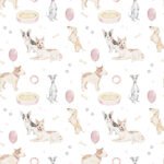 Pre-Order Puppy Friends Watercolor French Bulldog Dachshund Bull Terrier Italian Greyhound and Laika