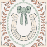 Pre-Order Blue Ribbon Horseshoe Muted Sage Coral and Cream