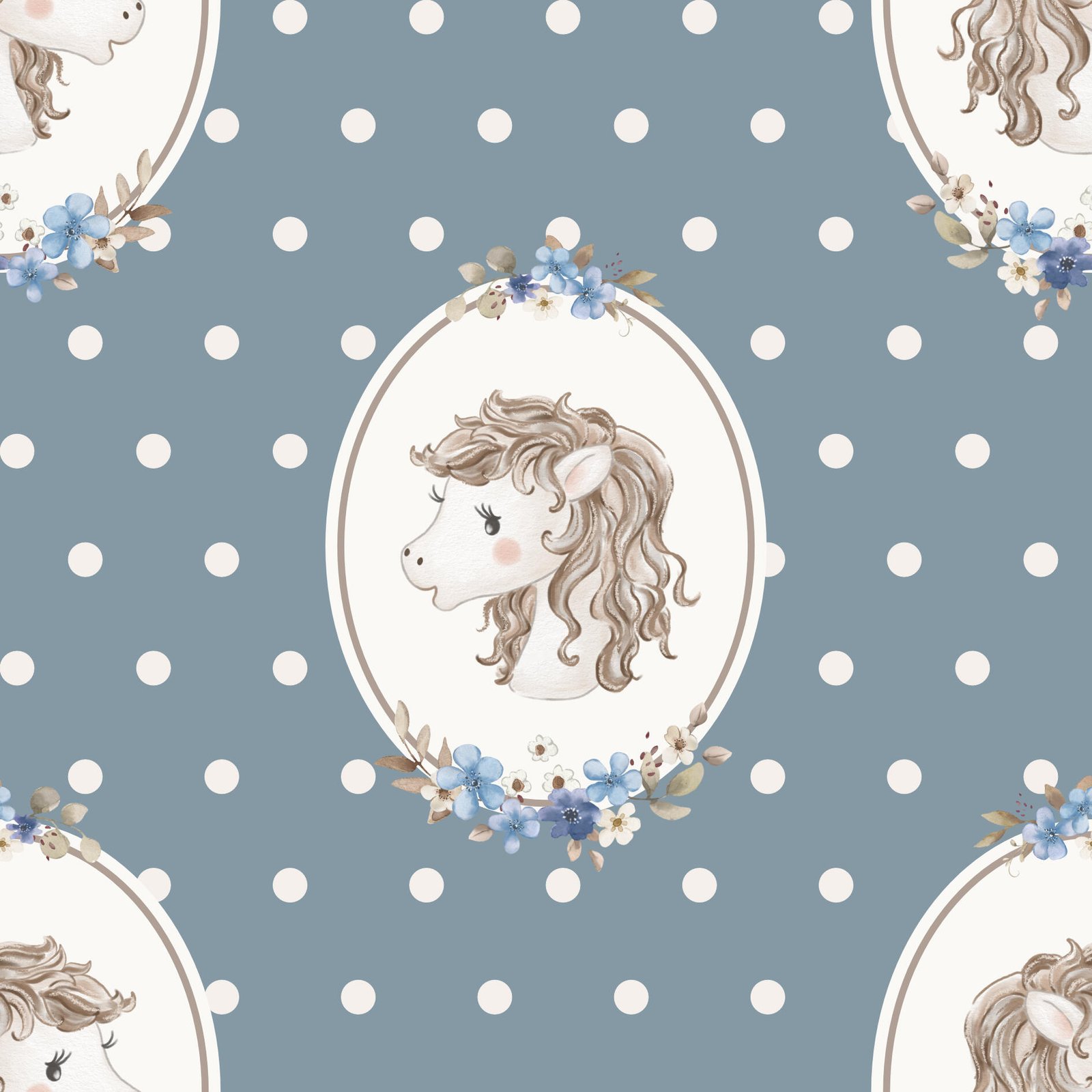 412-AmberHorse-Blue-Dots-16x16cm.jpg
