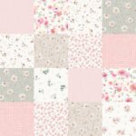 Pre-Order Patchwork Cheater Quilt Floral Posie in Blush Green