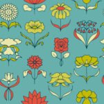 Pre-Order Art Nouveau Flowers Aqua