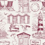 Pre-Order Beach Toile Burgundy
