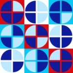 Pre-Order Geometric Quarter Circle Tiles Patriotic Party