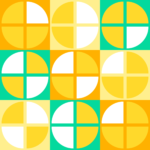 Pre-Order Geometric Quarter Circle Tiles Lemon Lime Twist