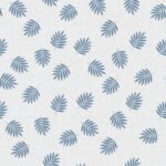 Pre-Order Elegant Botanical Fern Fronds Tossed Woven Texture Minimal Ivory Icy Blue