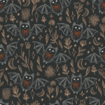 Pre-Order Playful Preppy Celestial Halloween Cute Bats Bows Floral Black White Orange