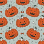 Pre-Order Playful Preppy Celestial Halloween Pumpkin Bow Star Orange Peach Sage Black