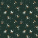 Pre-Order Snow Globe Christmas Pattern Dark Forest Green