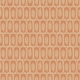 Pre-Order Coral and Cream Block Print Leaves
