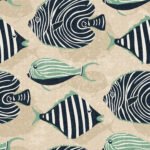 Pre-Order Indigo Boho Fish On Textured Linen Sand