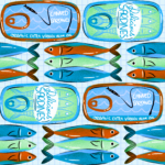 Pre-Order Charming Retro Style Vintage Sardine Cans and Fish Ver D