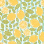Pre-Order Mediterranean Yellow Lemon on Turquoise Stripes