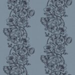 Pre-Order Primrose Garland Floral Stripe Botanical Navy Blue