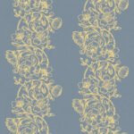 Pre-Order Primrose Garland Floral Stripe Botanical Cream And Calm Blue