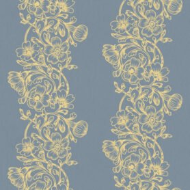 Pre-Order Primrose Garland Floral Stripe Botanical Cream And Calm Blue