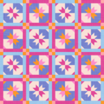 Pre-Order Bright Retro Starburst Quilt Block