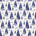 Pre-Order Seaside Regatta With Seagulls Nautical Ivory And Navy