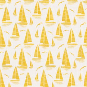 pre-Order Seaside Regatta With Seagulls Nautical Yellow And White
