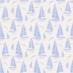 Pre-Order Seaside Regatta With Seagulls Nautical White And Blue