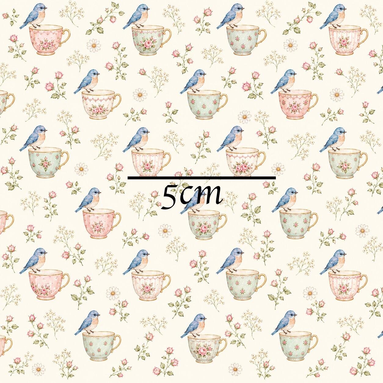 Shabby Chic Tea Cups and Blue Birds