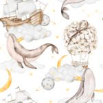 Pre-Order Whales And Hydrangeya Cute Nursery Design