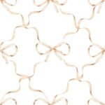 Pre-Order Neutral Beige Bows Pattern Watercolor