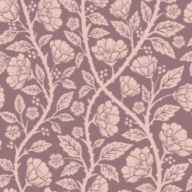 Pre-Order Whispering Meadow Blooms Dusty Purple Reverse Botanical Floral Pattern