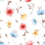 Pre-Order Simple Floral Design Yellow Pink Blue Flowers