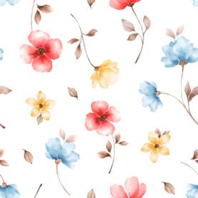 Pre-Order Simple Floral Design Yellow Pink Blue Flowers