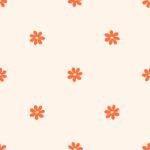 Pre-Order Minimal Playful Floral Small Sparse Flowers Off White Red