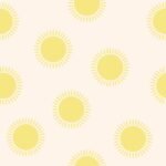 Pre-Order Bold Scattered Suns Two Tone Pop Art Sunburst Off White Soft Yellow