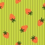 Pre-Order Bold Strawberry Pinstripes Joyful Fruit Stripes Lime Green Red