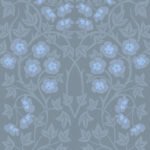 Pre-Order Geranium Arts And Crafts Botanical Calm Blue On Calm Blue