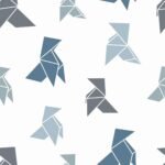 Pre-Order Origami Paper Birds Minimalist Japanese Birds White Blue Gray