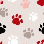 Pre-Order Dog Paw Prints Silhouettes Wild Cat Tracks Multicolored Gray Red Black