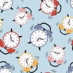 Pre-Order Retro Alarm Clocks Tossed Vintage Clocks Blue Yellow Red