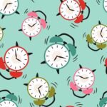 Pre-Order Retro Alarm Clocks Tossed Vintage Clocks Teal Green Pink