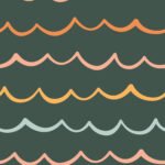 Pre-Order Scalloped Stripes in Pastels and Dark Blue
